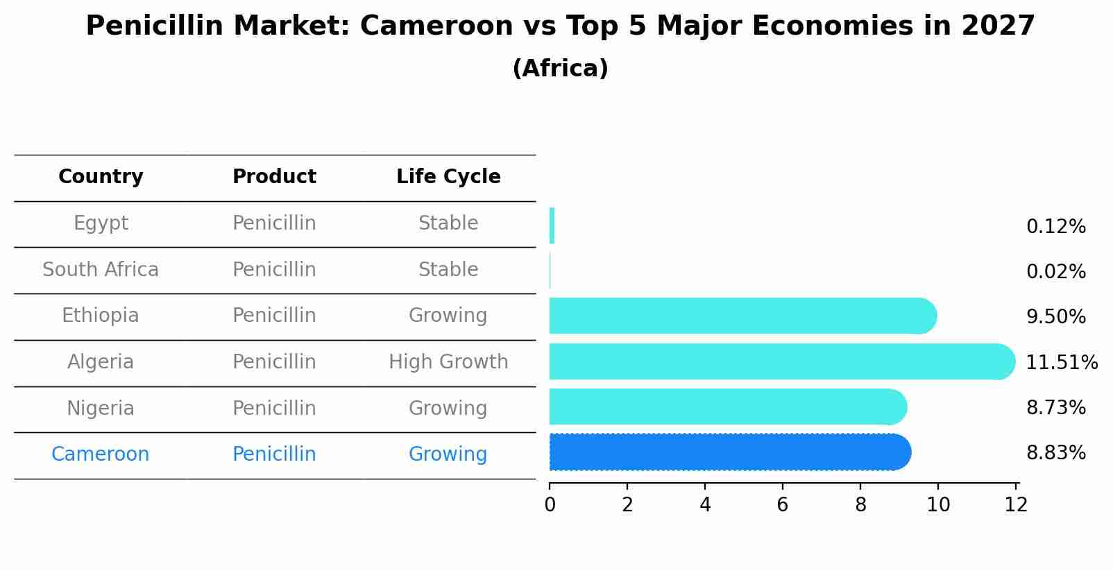 Penicillin Market: Cameroon vs Top 5 Major Economies in 2027 (Africa)