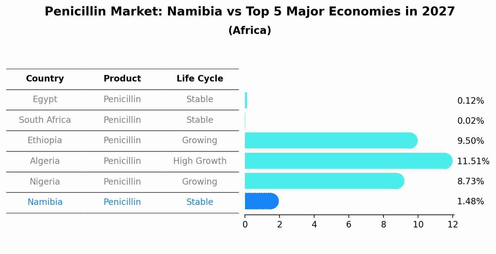Penicillin Market: Namibia vs Top 5 Major Economies in 2027 (Africa)