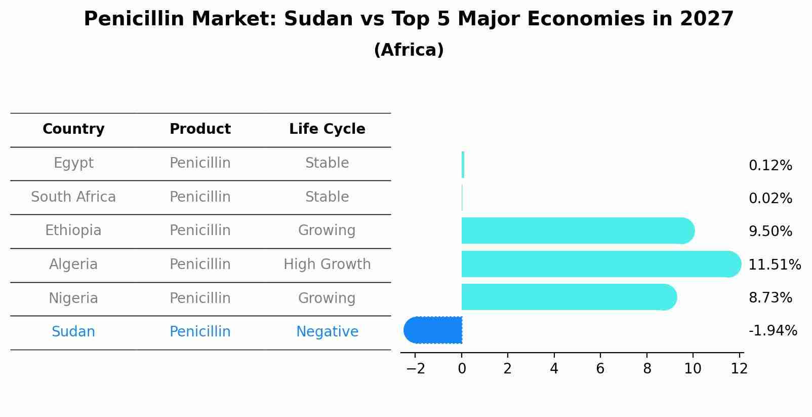 Penicillin Market: Sudan vs Top 5 Major Economies in 2027 (Africa)