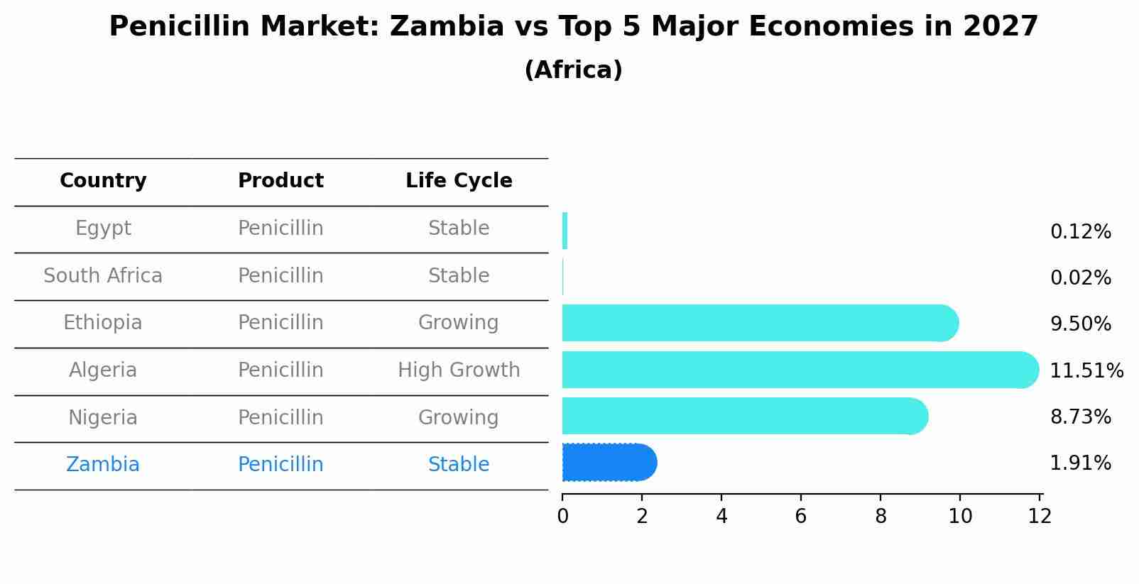 Penicillin Market: Zambia vs Top 5 Major Economies in 2027 (Africa)