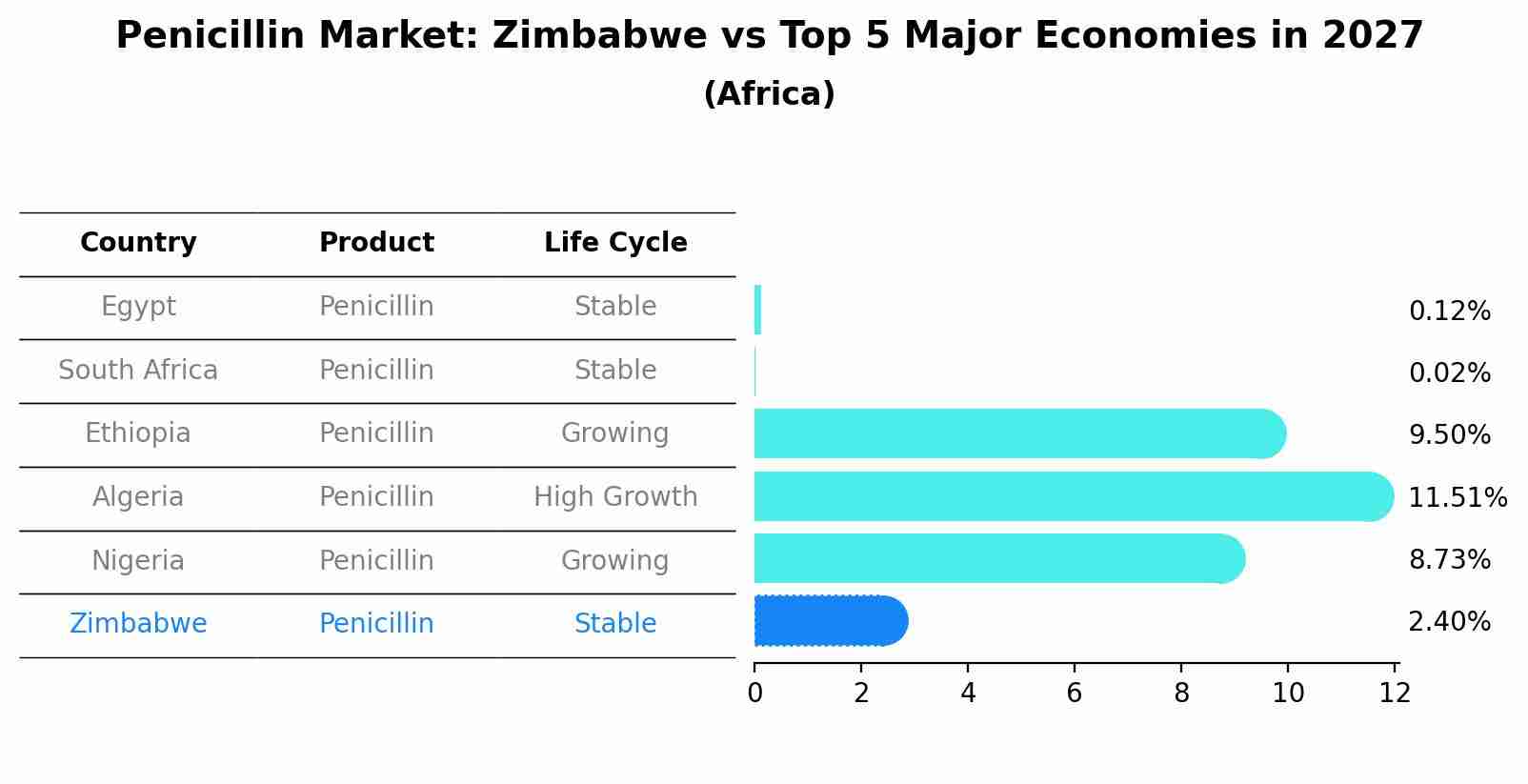 Penicillin Market: Zimbabwe vs Top 5 Major Economies in 2027 (Africa)