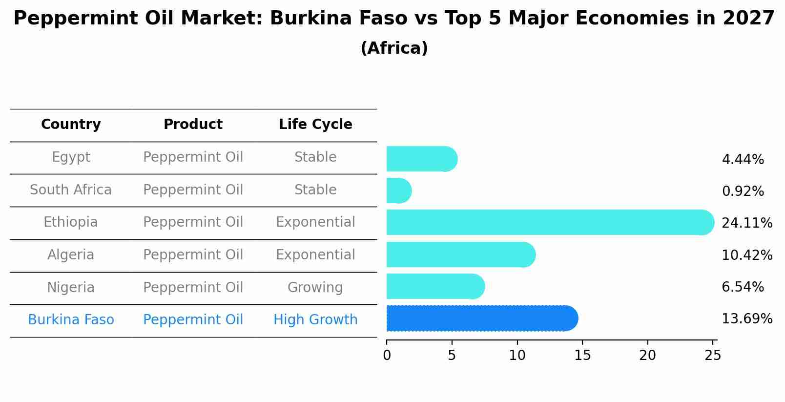Peppermint Oil Market: Burkina Faso vs Top 5 Major Economies in 2027 (Africa)