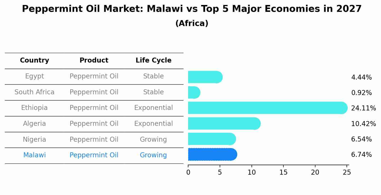 Peppermint Oil Market: Malawi vs Top 5 Major Economies in 2027 (Africa)