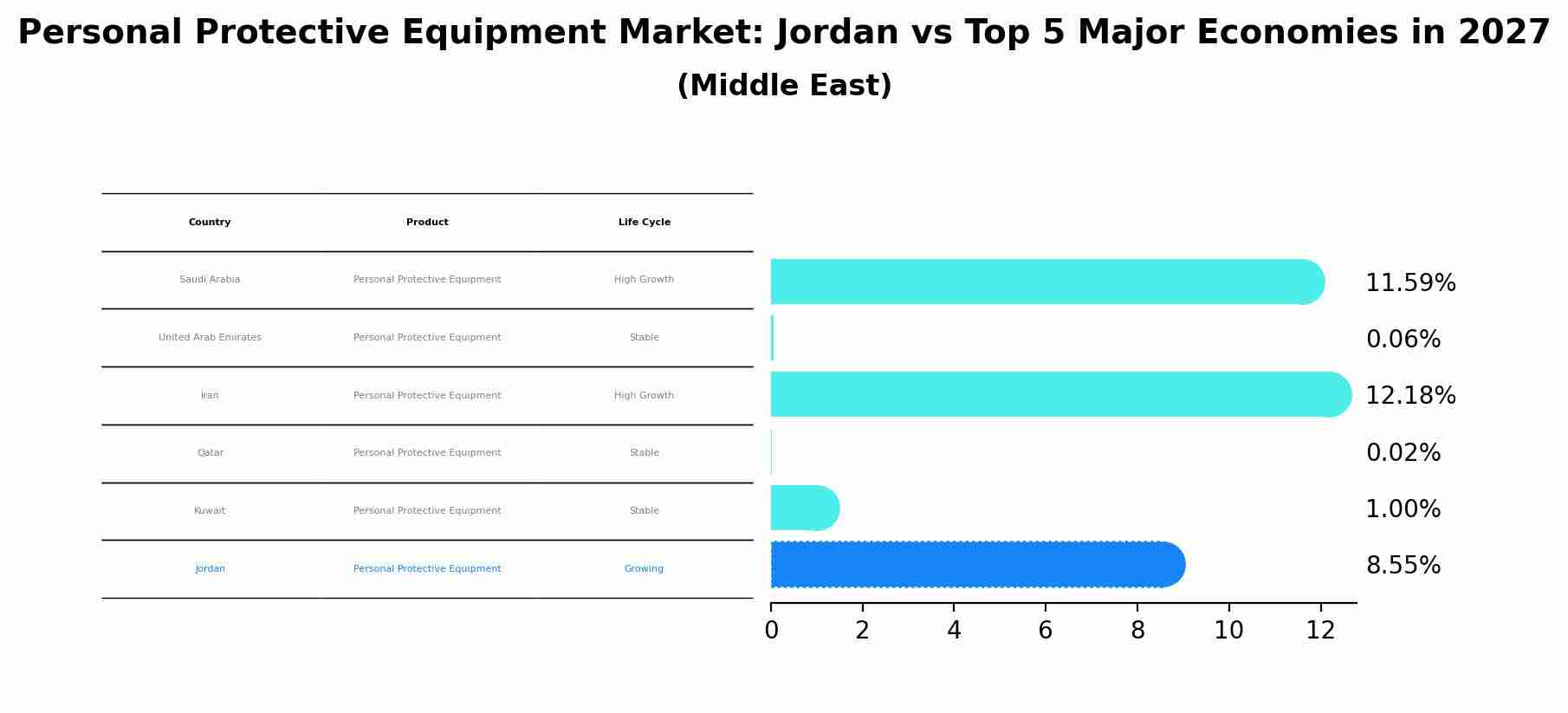 Personal Protective Equipment Market: Jordan vs Top 5 Major Economies in 2027 (Middle East)