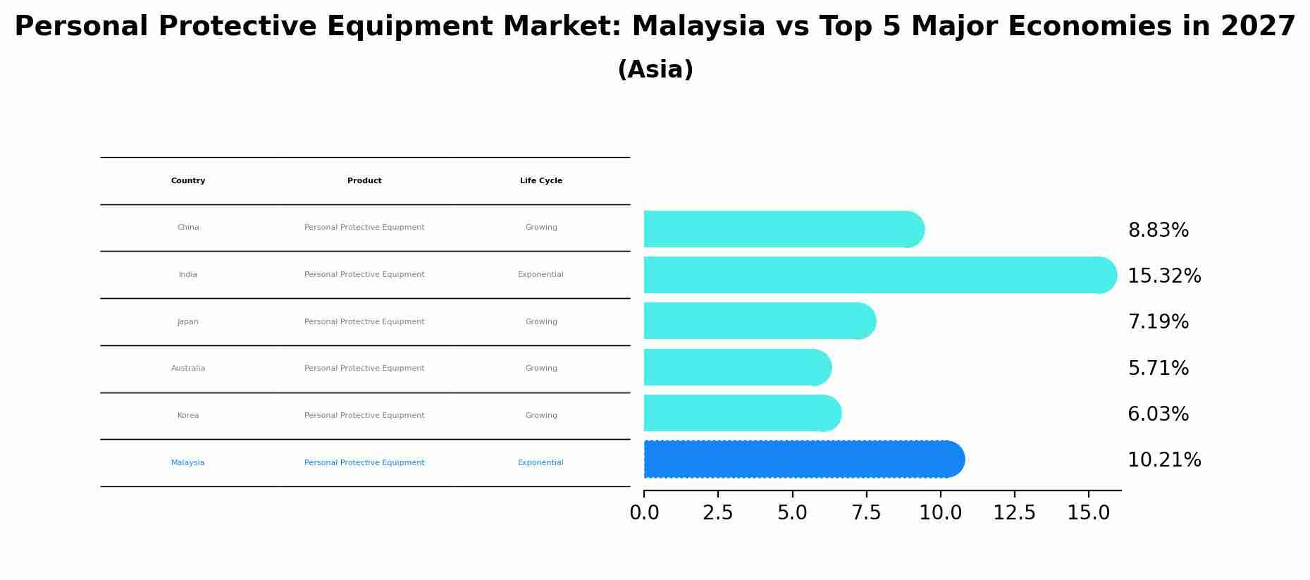 Personal Protective Equipment Market: Malaysia vs Top 5 Major Economies in 2027 (Asia)