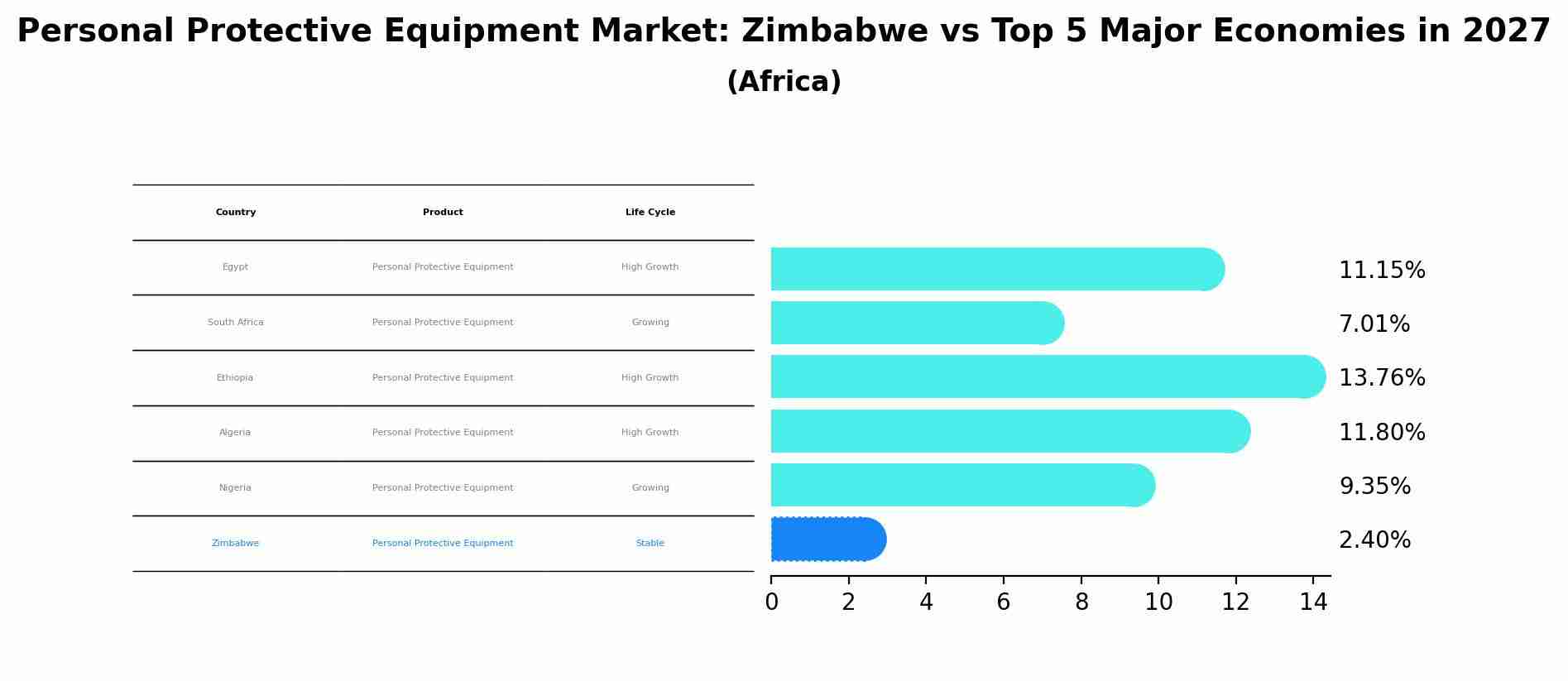 Personal Protective Equipment Market: Zimbabwe vs Top 5 Major Economies in 2027 (Africa)
