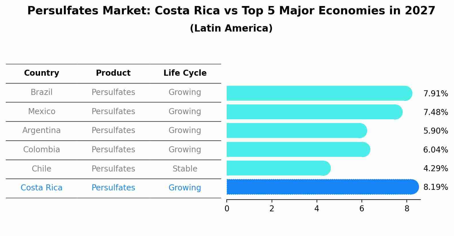 Persulfates Market: Costa Rica vs Top 5 Major Economies in 2027 (Latin America)