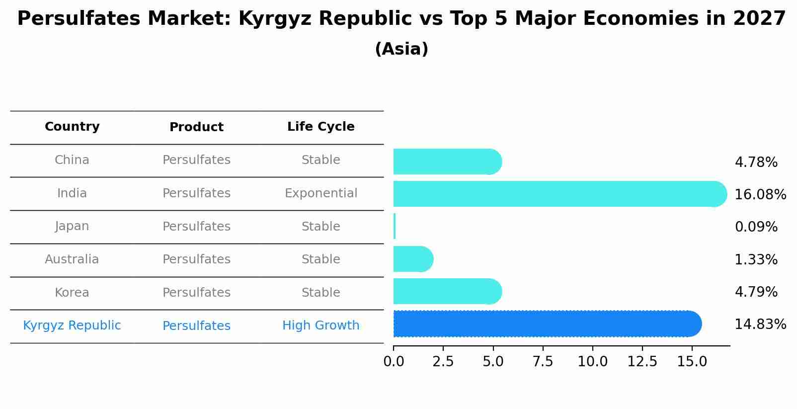 Persulfates Market: Kyrgyz Republic vs Top 5 Major Economies in 2027 (Asia)