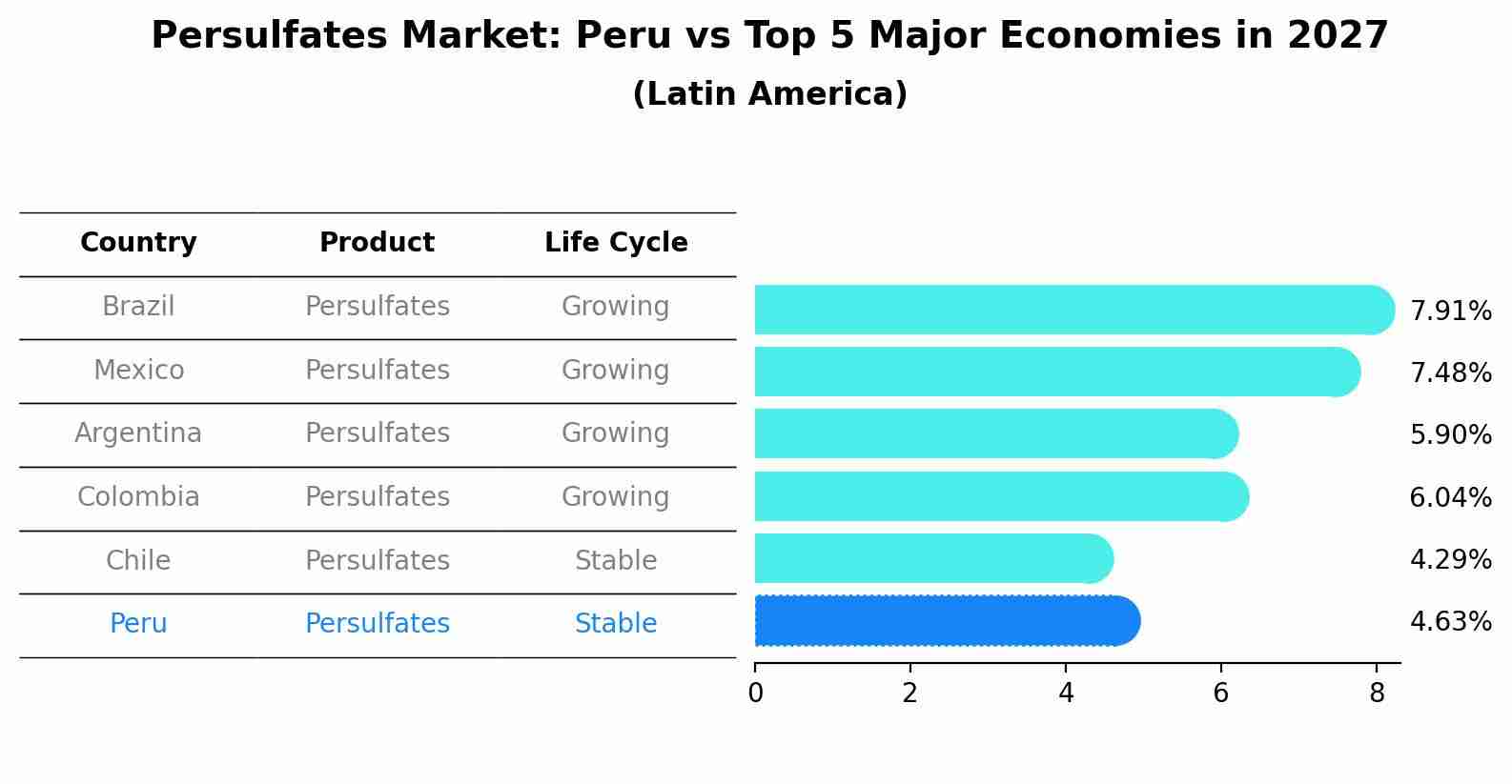 Persulfates Market: Peru vs Top 5 Major Economies in 2027 (Latin America)