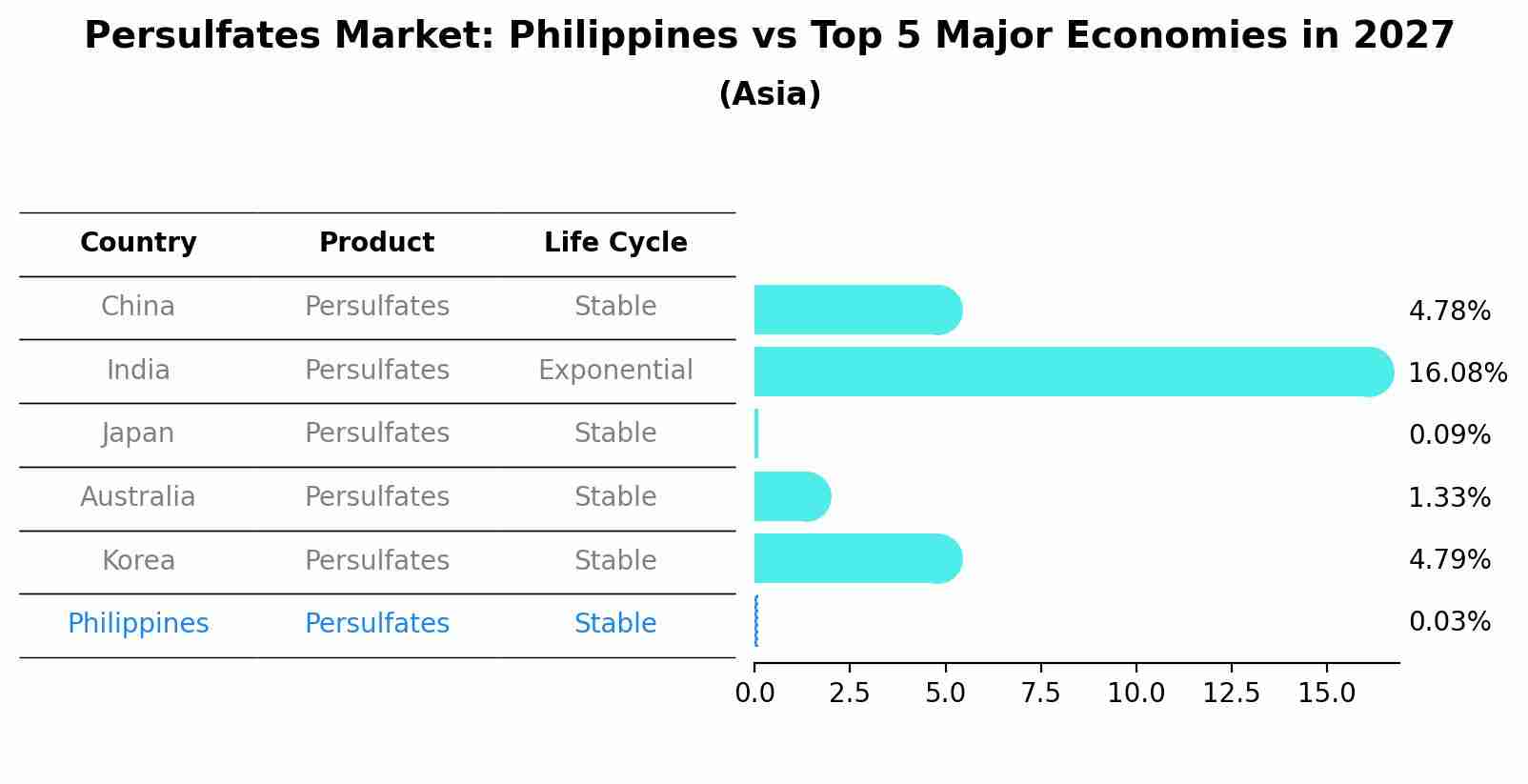 Persulfates Market: Philippines vs Top 5 Major Economies in 2027 (Asia)