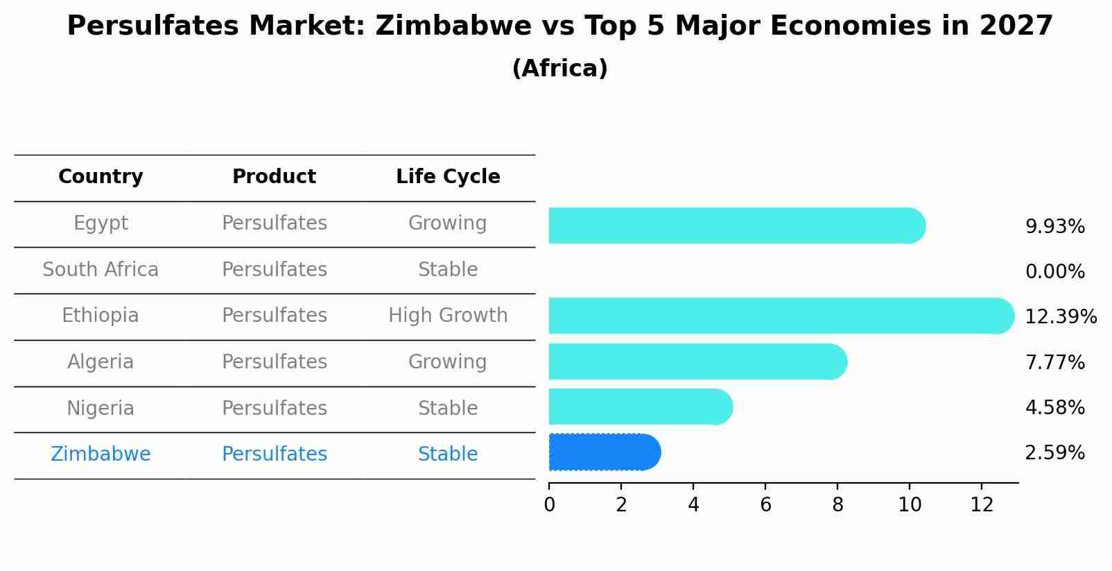 Persulfates Market: Zimbabwe vs Top 5 Major Economies in 2027 (Africa)