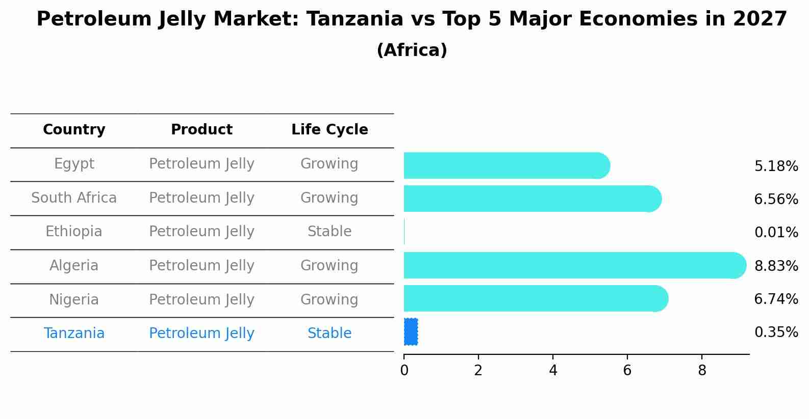 Petroleum Jelly Market: Tanzania vs Top 5 Major Economies in 2027 (Africa)