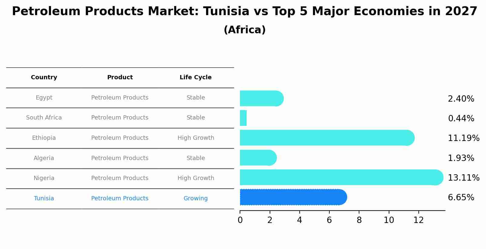 Petroleum Products Market: Tunisia vs Top 5 Major Economies in 2027 (Africa)