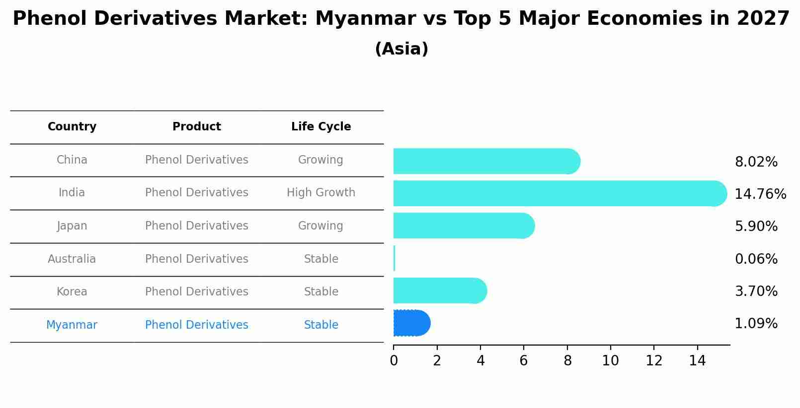 Phenol Derivatives Market: Myanmar vs Top 5 Major Economies in 2027 (Asia)