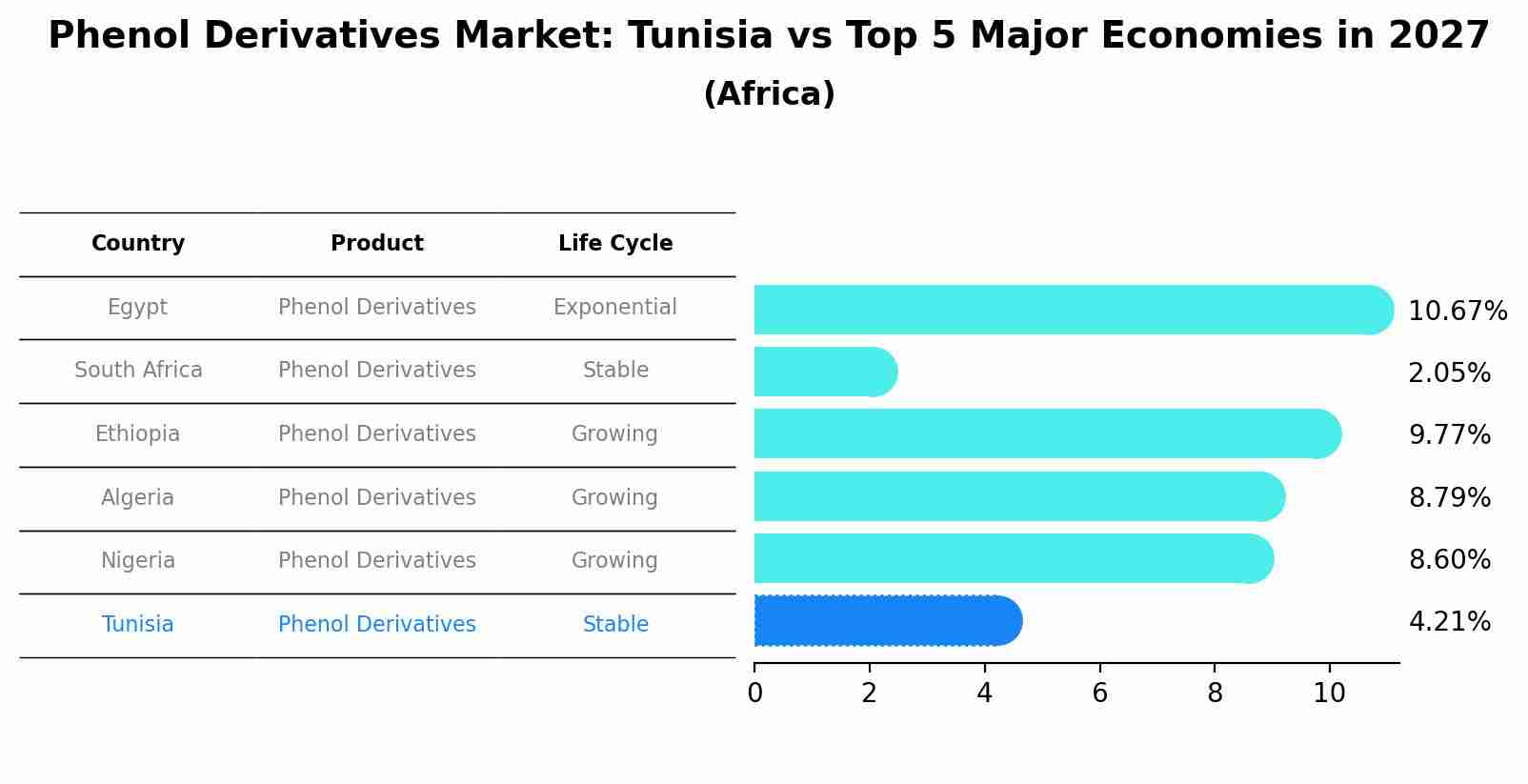 Phenol Derivatives Market: Tunisia vs Top 5 Major Economies in 2027 (Africa)
