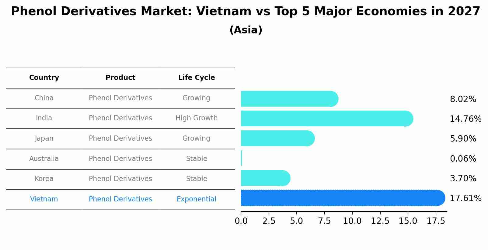 Phenol Derivatives Market: Vietnam vs Top 5 Major Economies in 2027 (Asia)