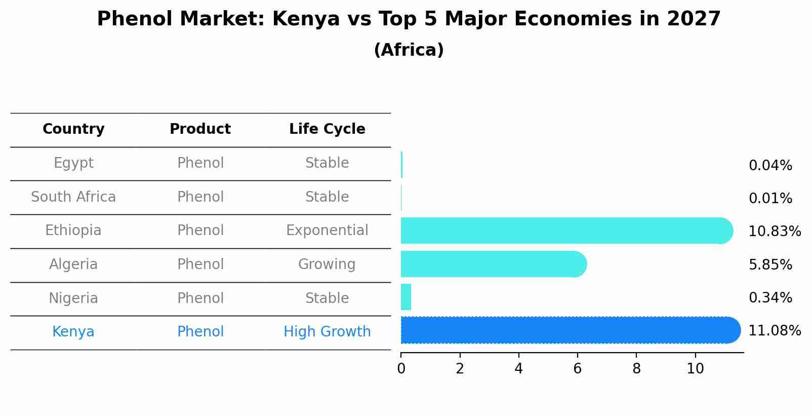 Phenol Market: Kenya vs Top 5 Major Economies in 2027 (Africa)