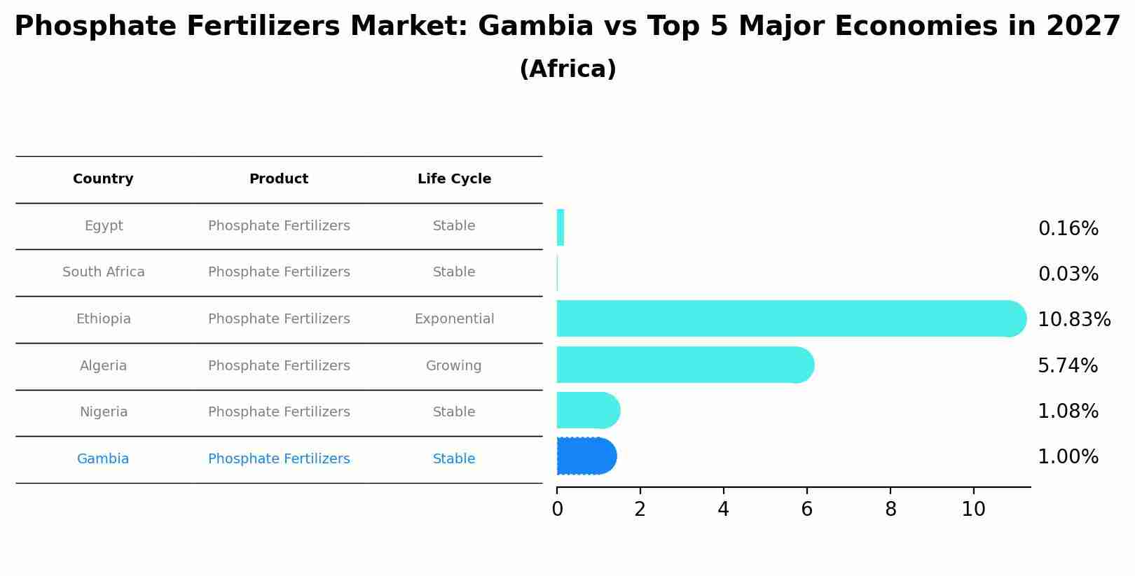 Phosphate Fertilizers Market: Gambia vs Top 5 Major Economies in 2027 (Africa)