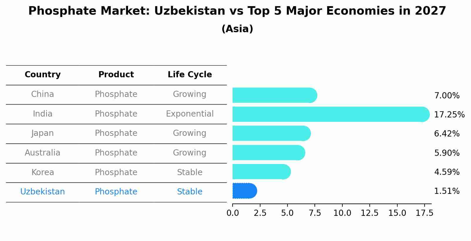 Phosphate Market: Uzbekistan vs Top 5 Major Economies in 2027 (Asia)