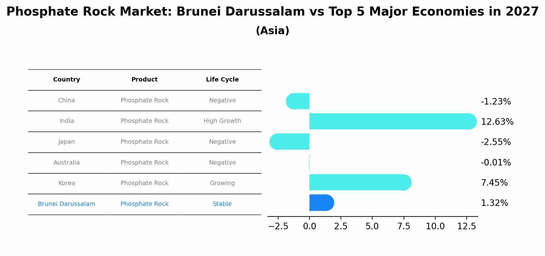 Phosphate Rock Market: Brunei Darussalam vs Top 5 Major Economies in 2027 (Asia)