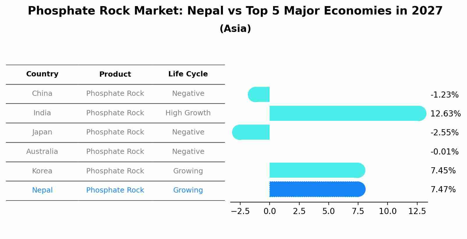 Phosphate Rock Market: Nepal vs Top 5 Major Economies in 2027 (Asia)