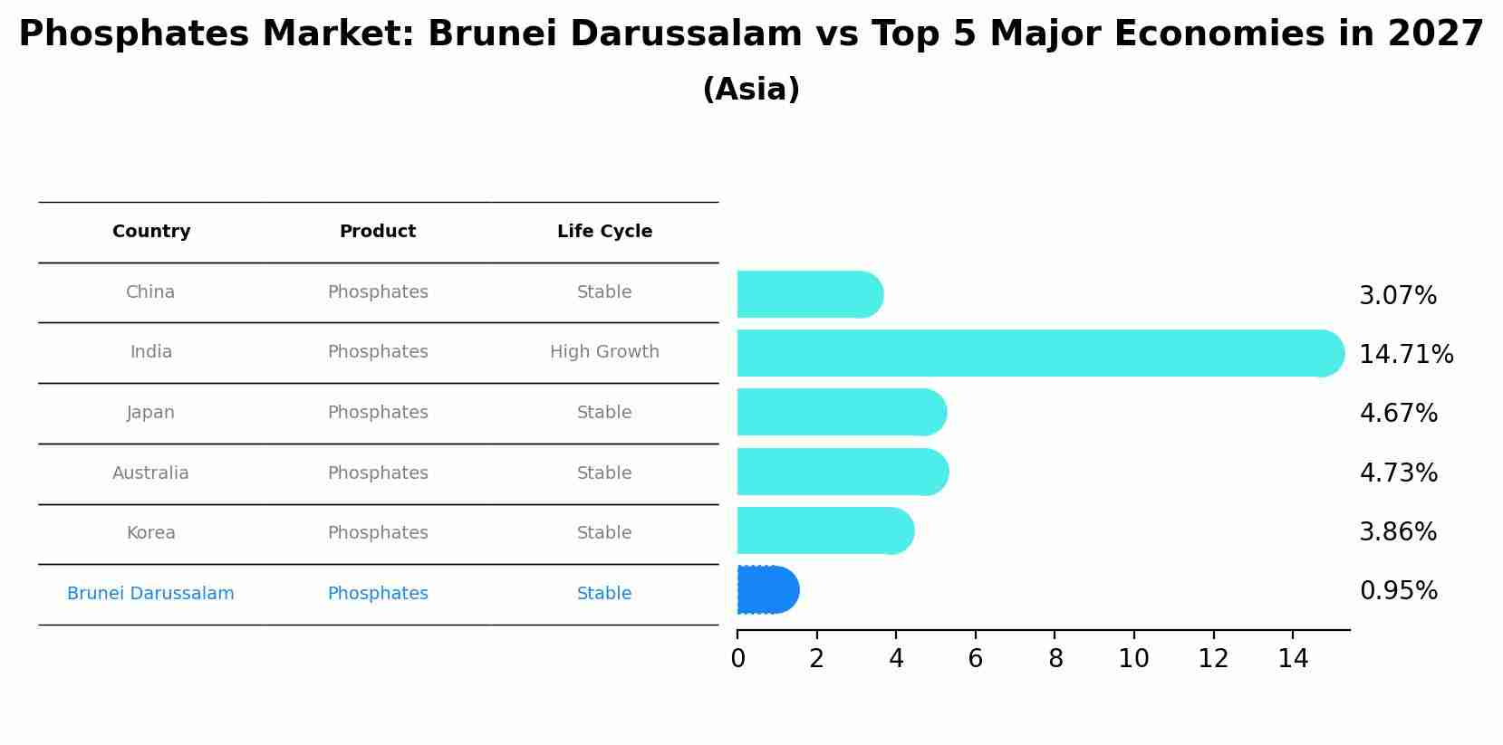 Phosphates Market: Brunei Darussalam vs Top 5 Major Economies in 2027 (Asia)