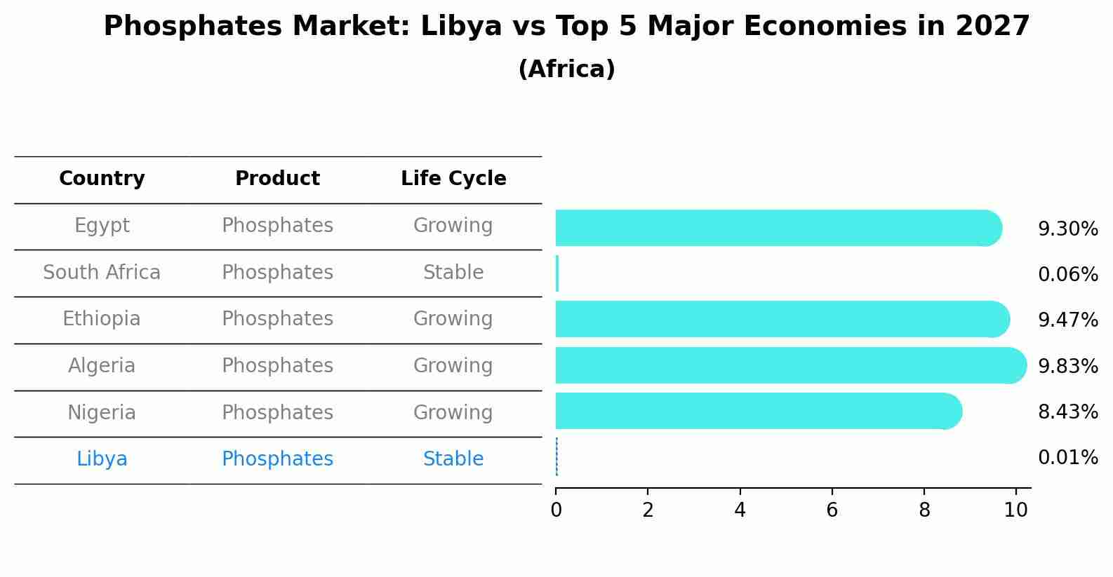 Phosphates Market: Libya vs Top 5 Major Economies in 2027 (Africa)