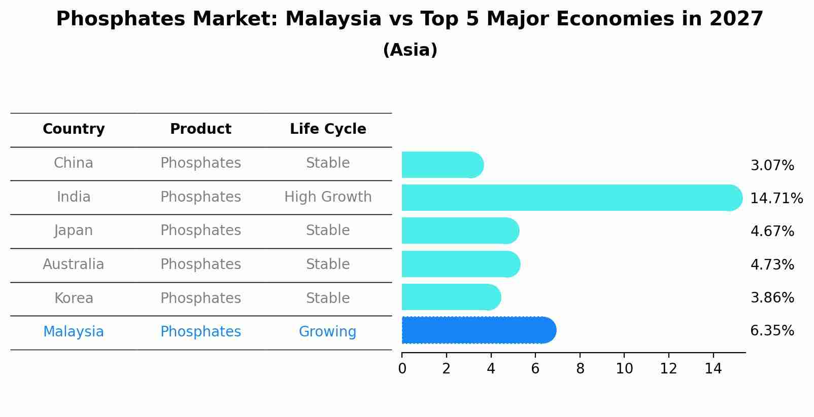 Phosphates Market: Malaysia vs Top 5 Major Economies in 2027 (Asia)