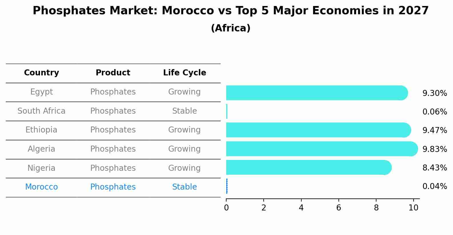 Phosphates Market: Morocco vs Top 5 Major Economies in 2027 (Africa)