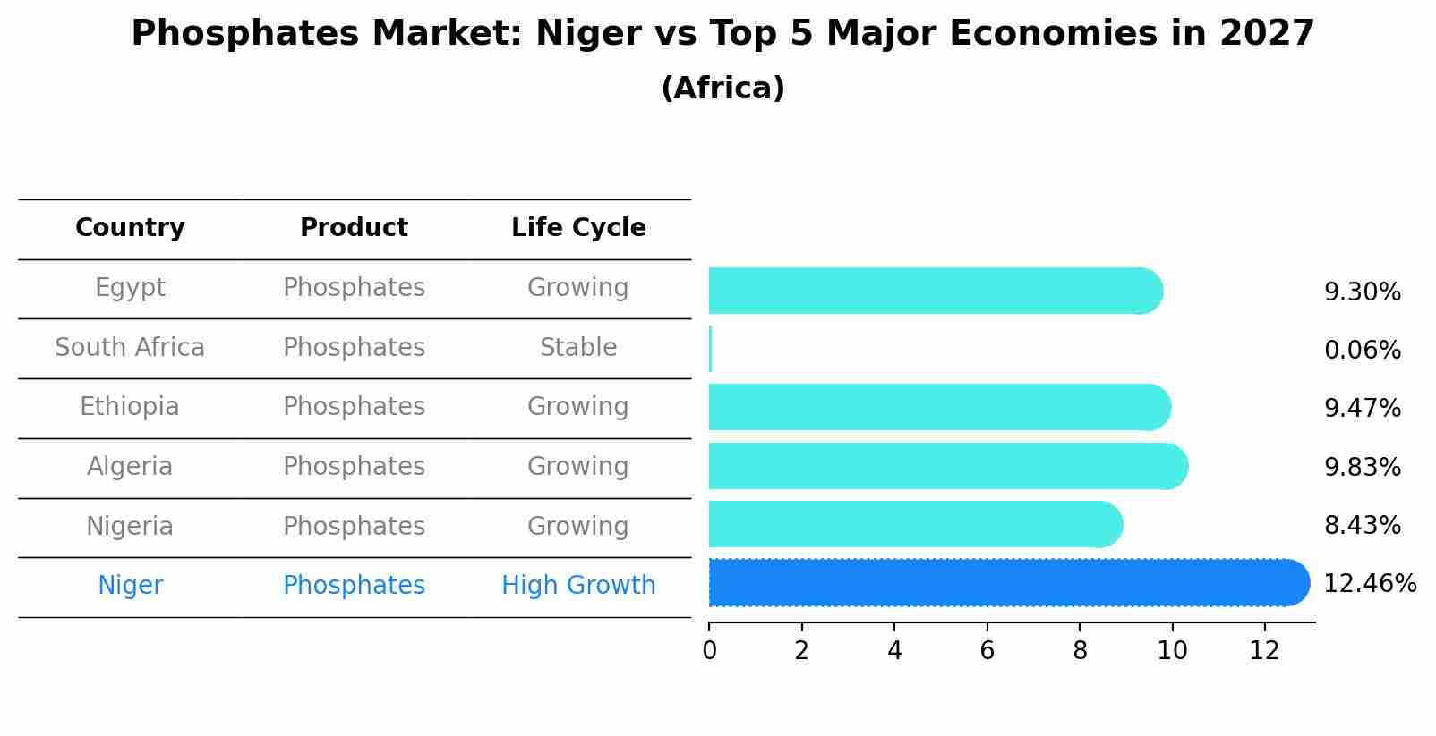 Phosphates Market: Niger vs Top 5 Major Economies in 2027 (Africa)
