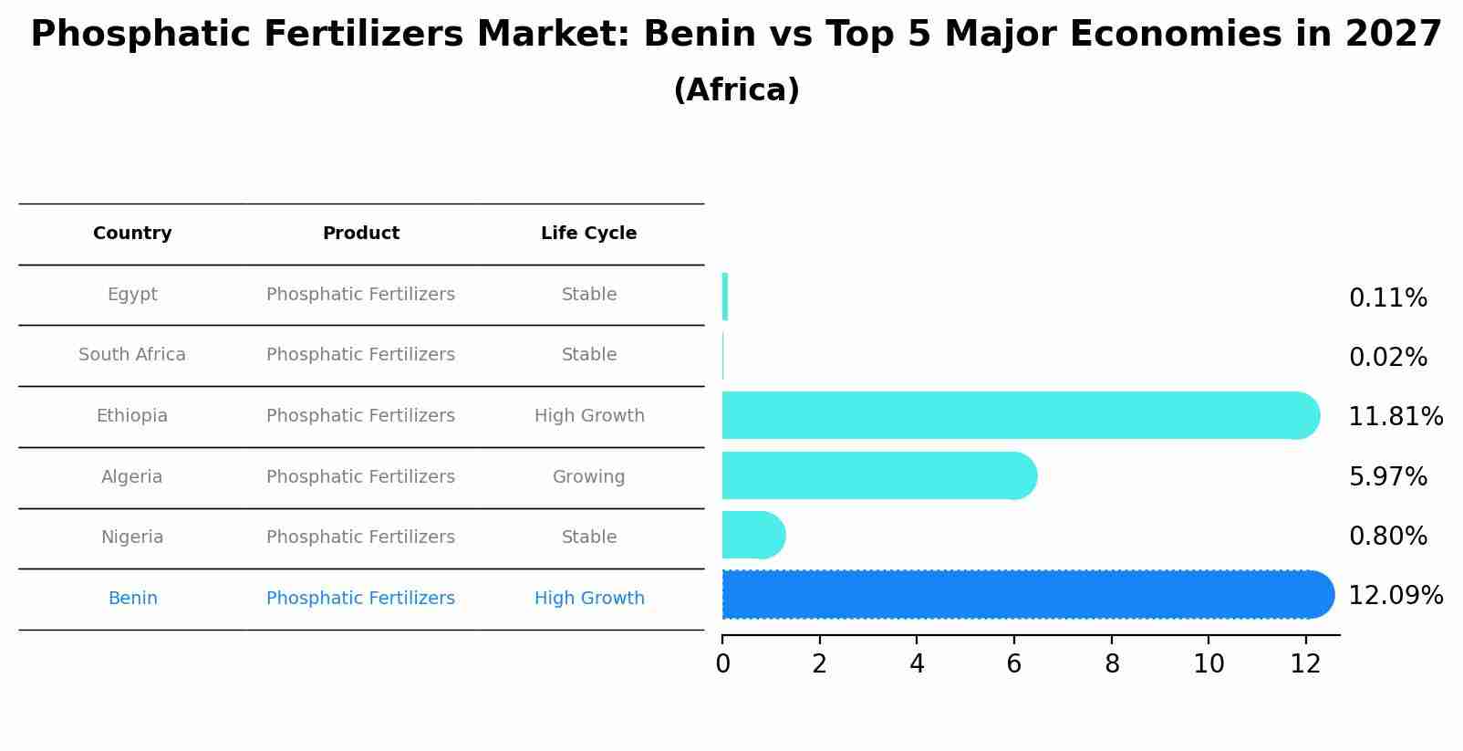 Phosphatic Fertilizers Market: Benin vs Top 5 Major Economies in 2027 (Africa)