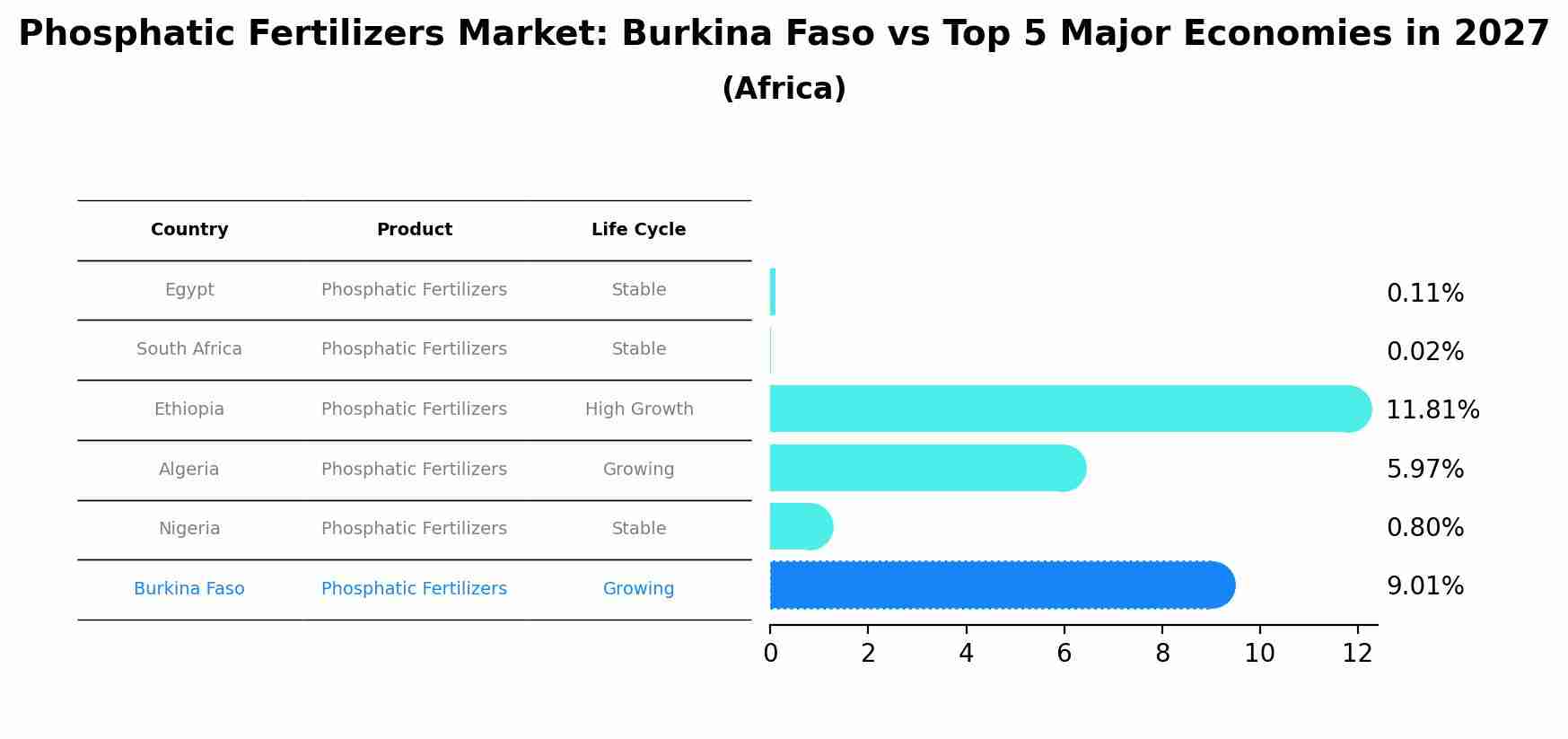 Phosphatic Fertilizers Market: Burkina Faso vs Top 5 Major Economies in 2027 (Africa)