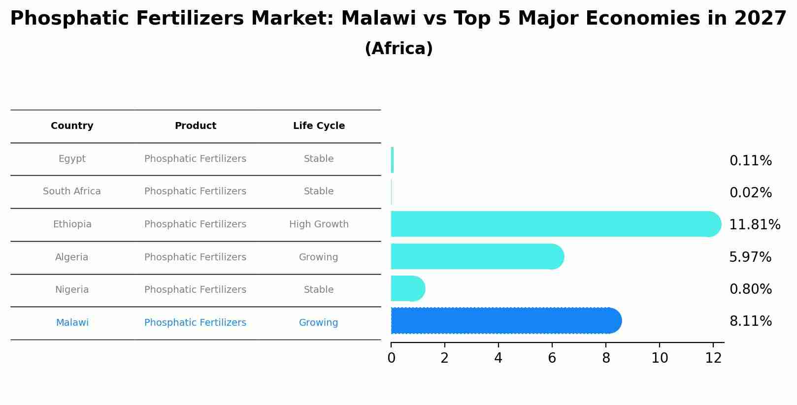 Phosphatic Fertilizers Market: Malawi vs Top 5 Major Economies in 2027 (Africa)