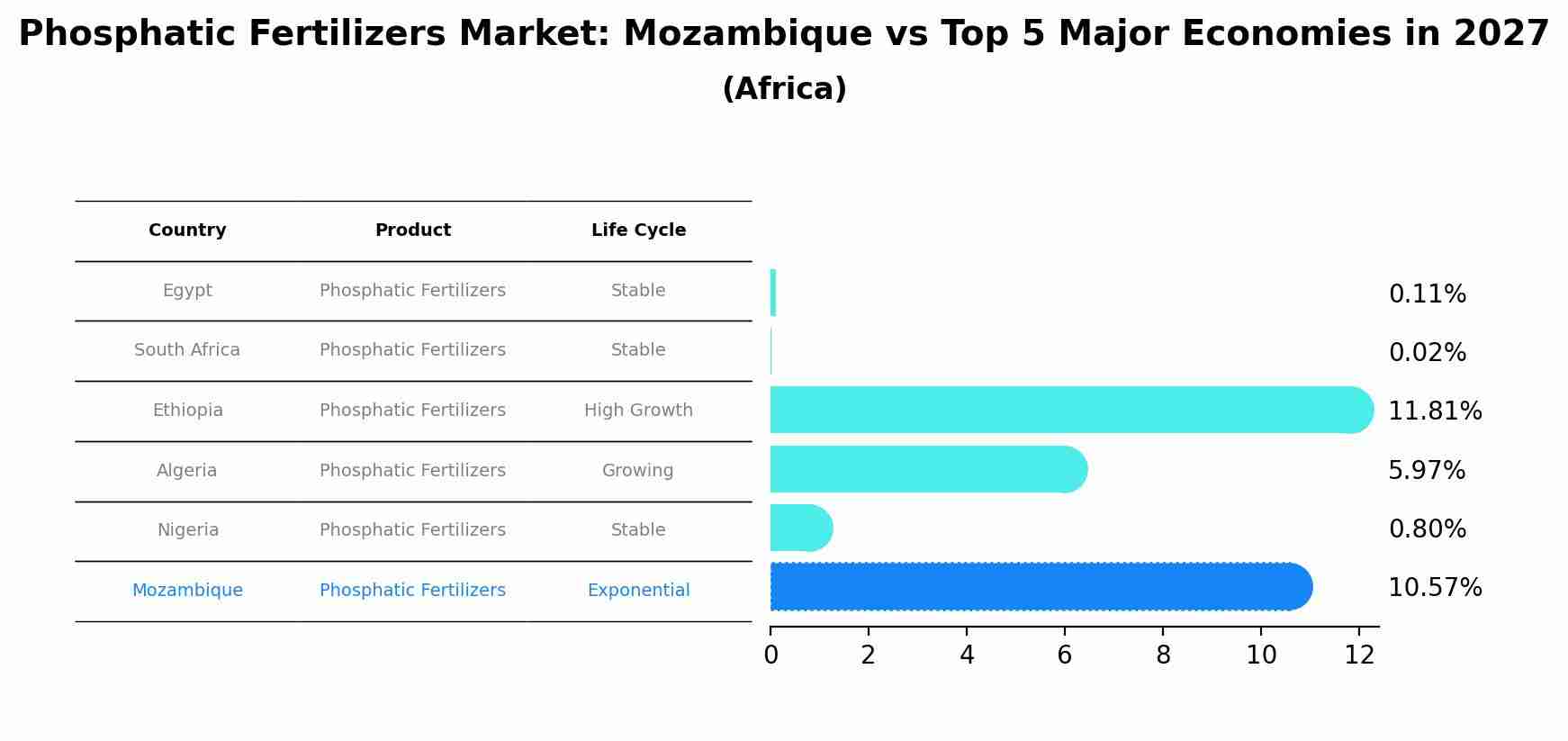 Phosphatic Fertilizers Market: Mozambique vs Top 5 Major Economies in 2027 (Africa)