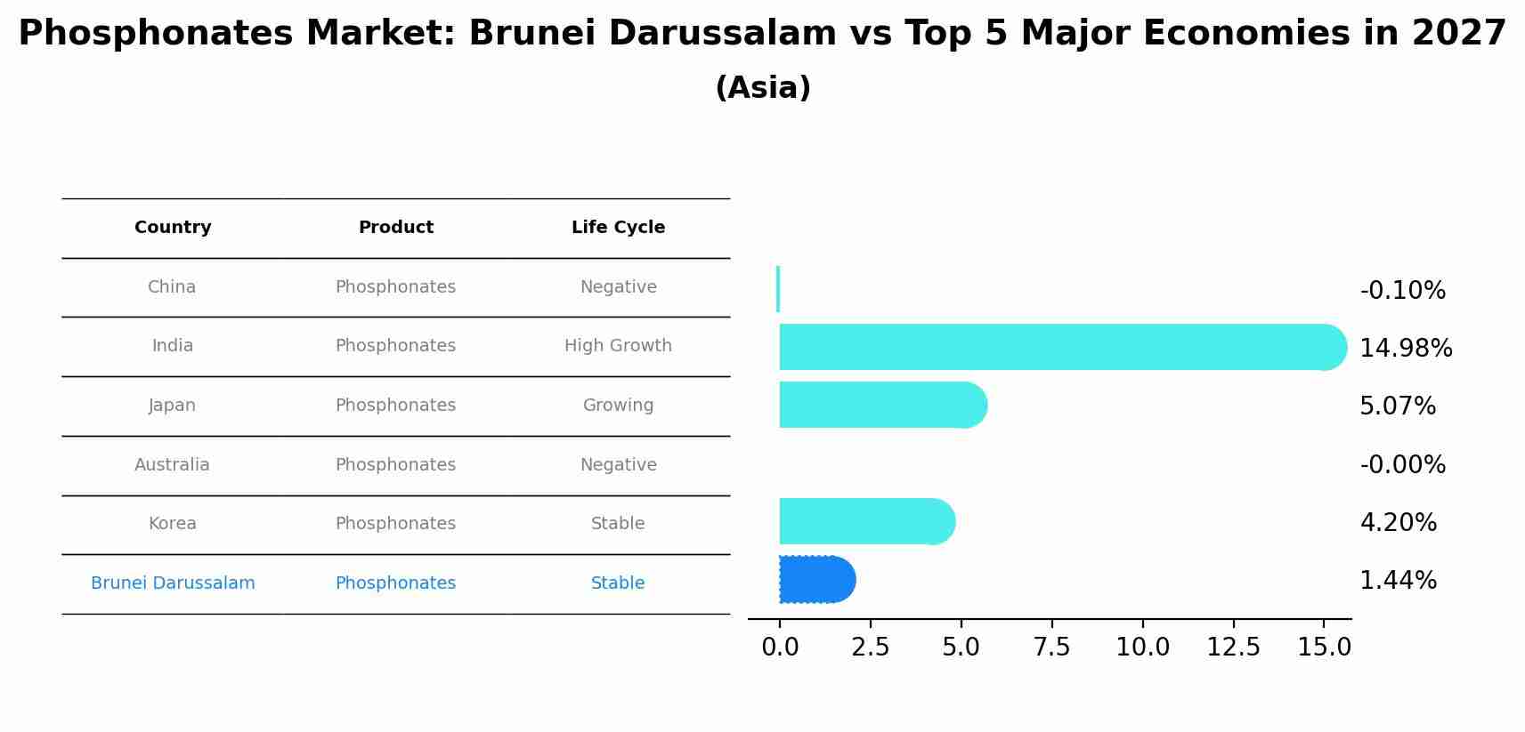 Phosphonates Market: Brunei Darussalam vs Top 5 Major Economies in 2027 (Asia)