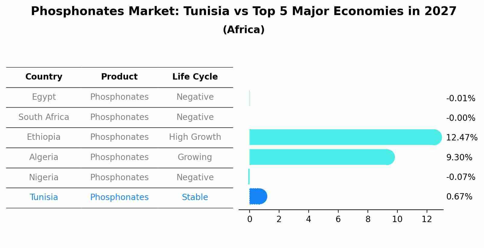 Phosphonates Market: Tunisia vs Top 5 Major Economies in 2027 (Africa)