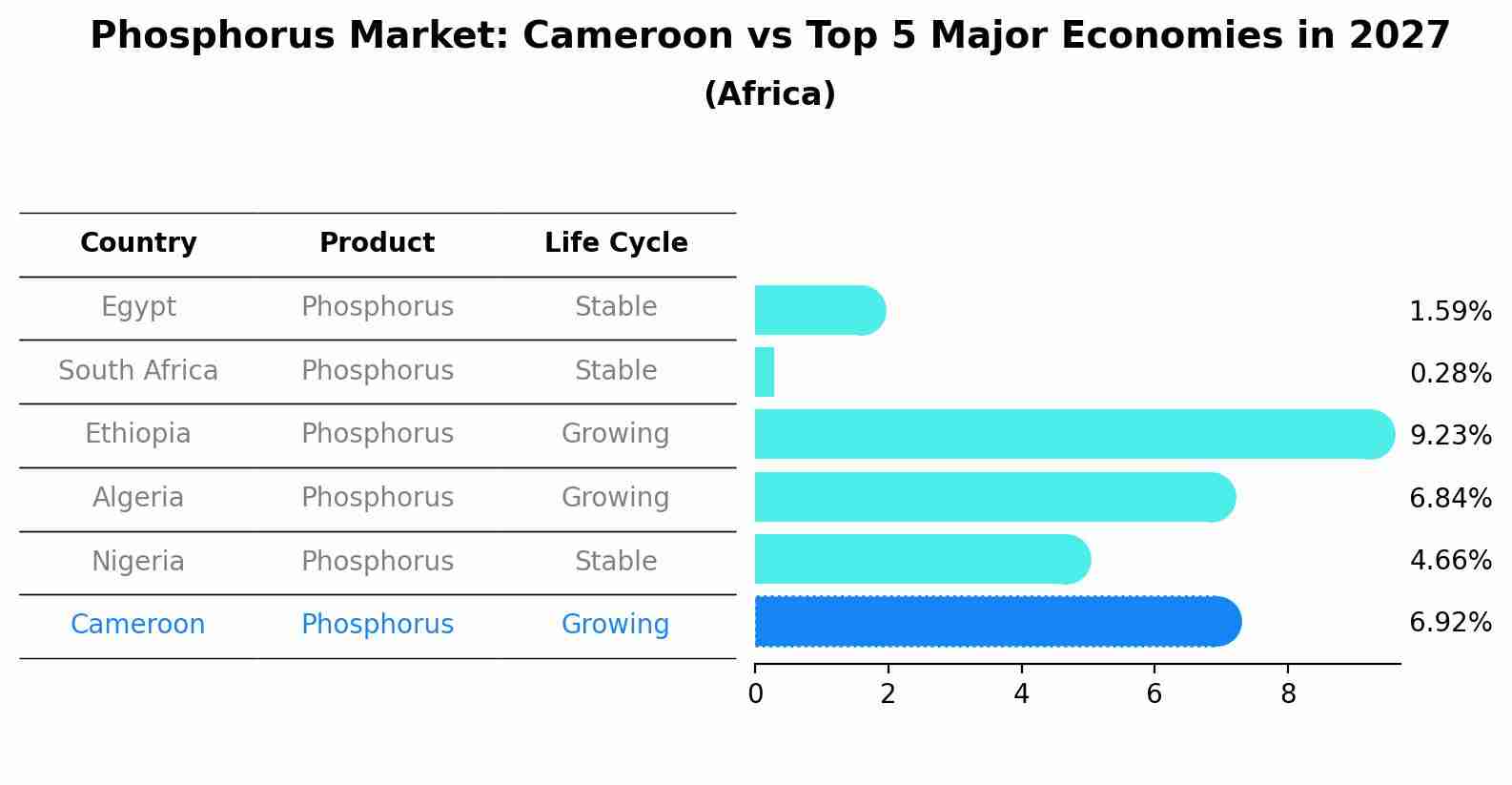 Phosphorus Market: Cameroon vs Top 5 Major Economies in 2027 (Africa)