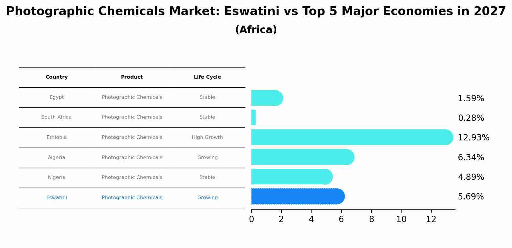 Photographic Chemicals Market: Eswatini vs Top 5 Major Economies in 2027 (Africa)