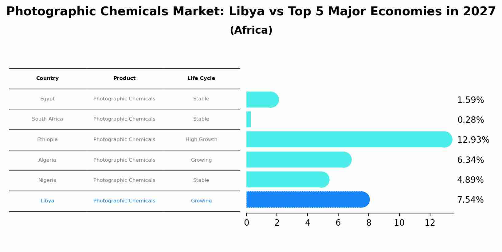 Photographic Chemicals Market: Libya vs Top 5 Major Economies in 2027 (Africa)