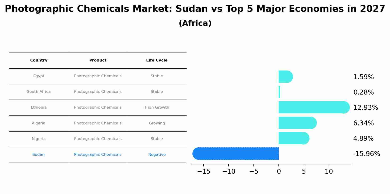 Photographic Chemicals Market: Sudan vs Top 5 Major Economies in 2027 (Africa)