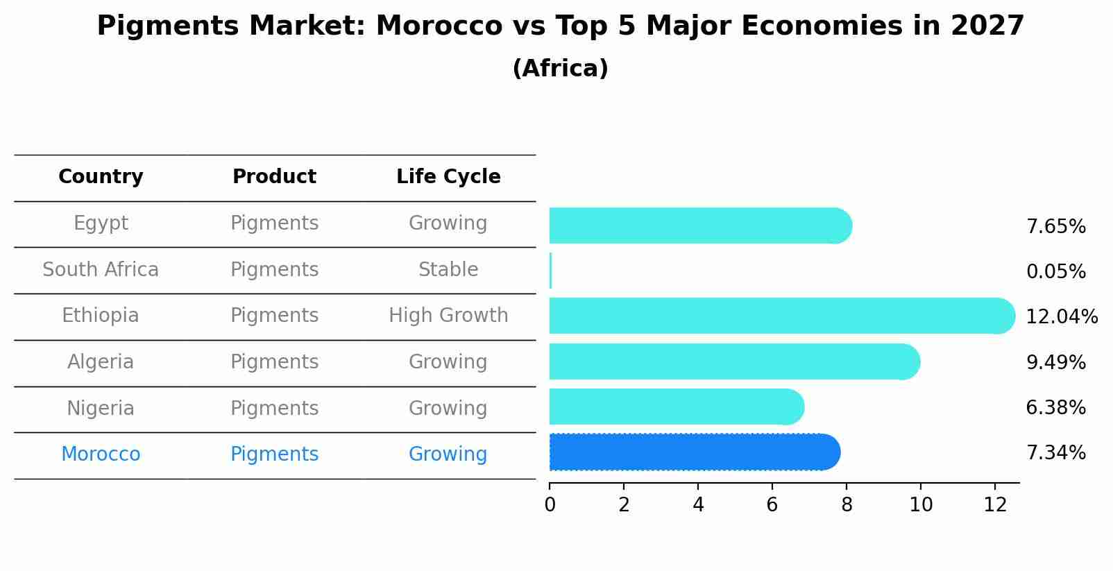 Pigments Market: Morocco vs Top 5 Major Economies in 2027 (Africa)