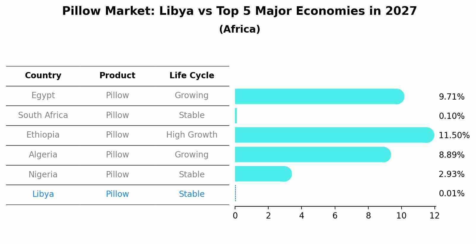 Pillow Market: Libya vs Top 5 Major Economies in 2027 (Africa)