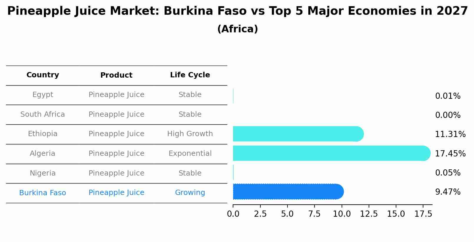 Pineapple Juice Market: Burkina Faso vs Top 5 Major Economies in 2027 (Africa)