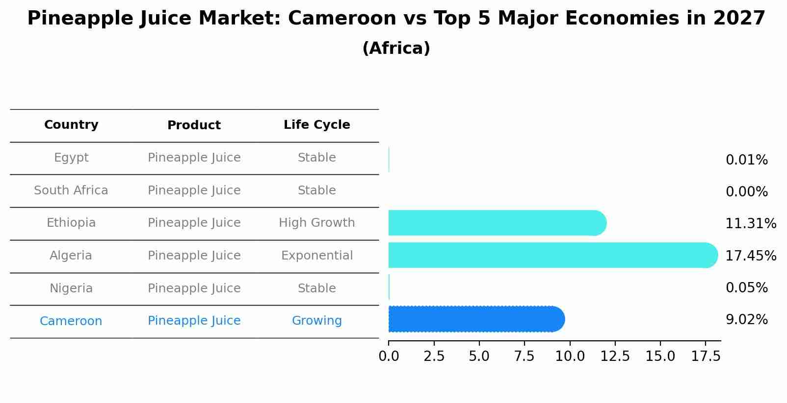 Pineapple Juice Market: Cameroon vs Top 5 Major Economies in 2027 (Africa)