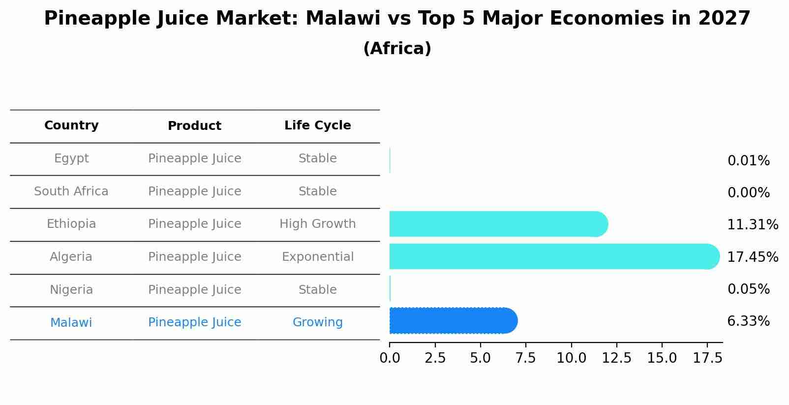 Pineapple Juice Market: Malawi vs Top 5 Major Economies in 2027 (Africa)