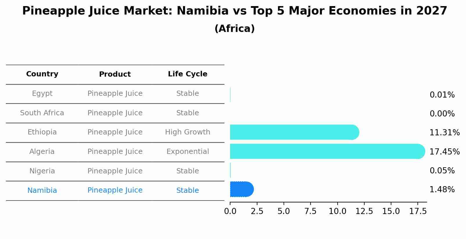 Pineapple Juice Market: Namibia vs Top 5 Major Economies in 2027 (Africa)