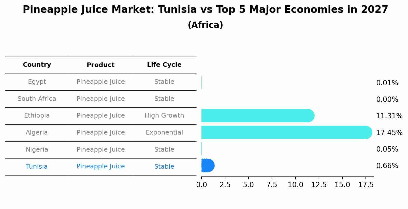 Pineapple Juice Market: Tunisia vs Top 5 Major Economies in 2027 (Africa)
