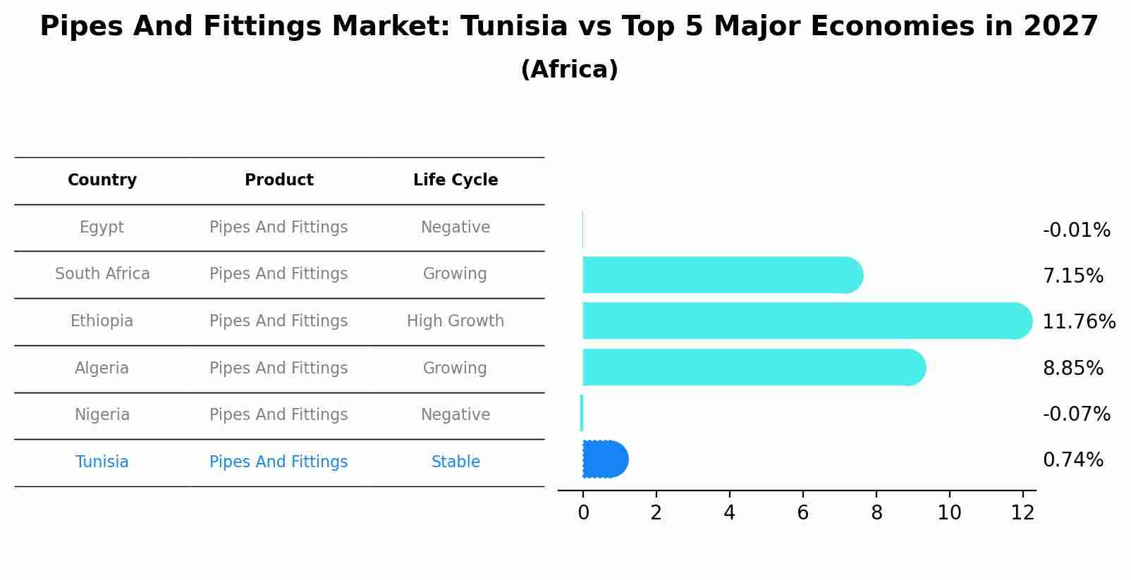 Pipes And Fittings Market: Tunisia vs Top 5 Major Economies in 2027 (Africa)