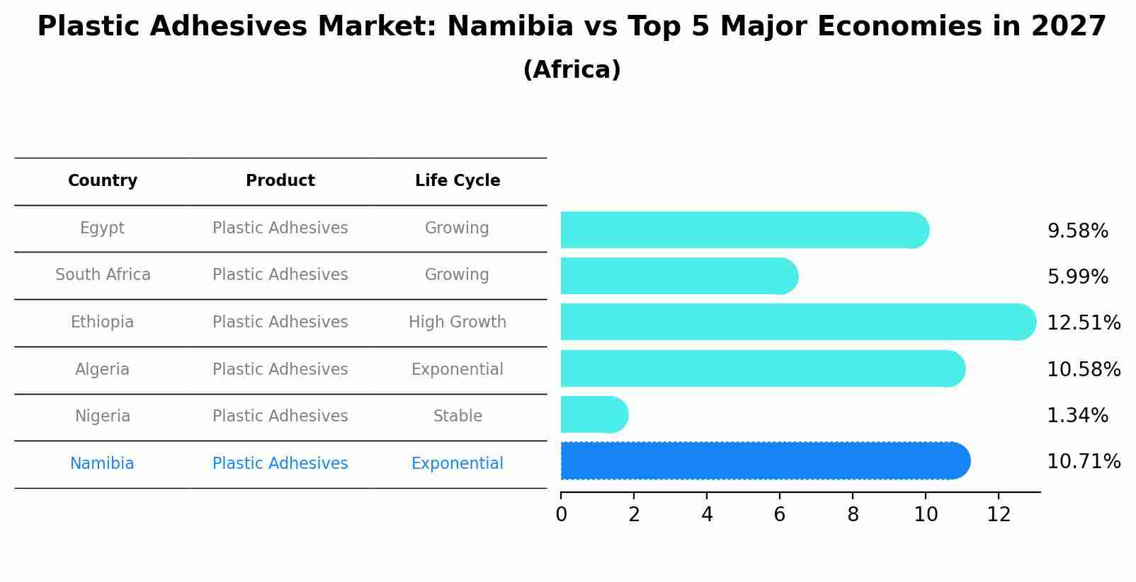 Plastic Adhesives Market: Namibia vs Top 5 Major Economies in 2027 (Africa)