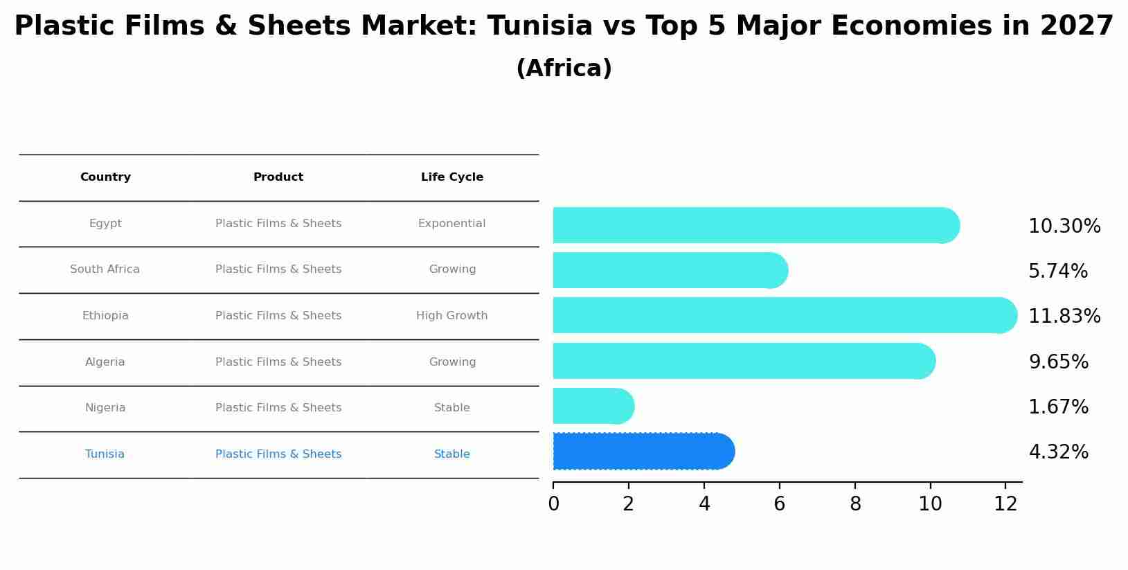 Plastic Films & Sheets Market: Tunisia vs Top 5 Major Economies in 2027 (Africa)